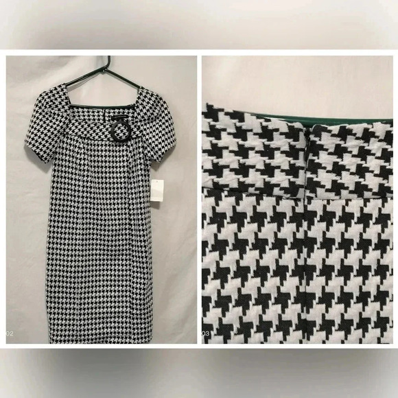 Chris McLaughlin size 4p Black White Houndstooth Collegiate Classic Style Dress - Picture 1 of 10